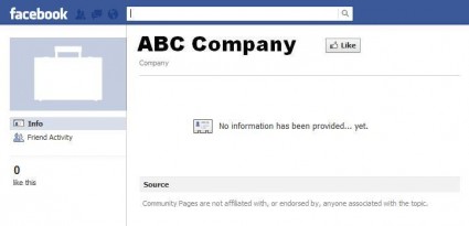 Blank Facebook Company Page